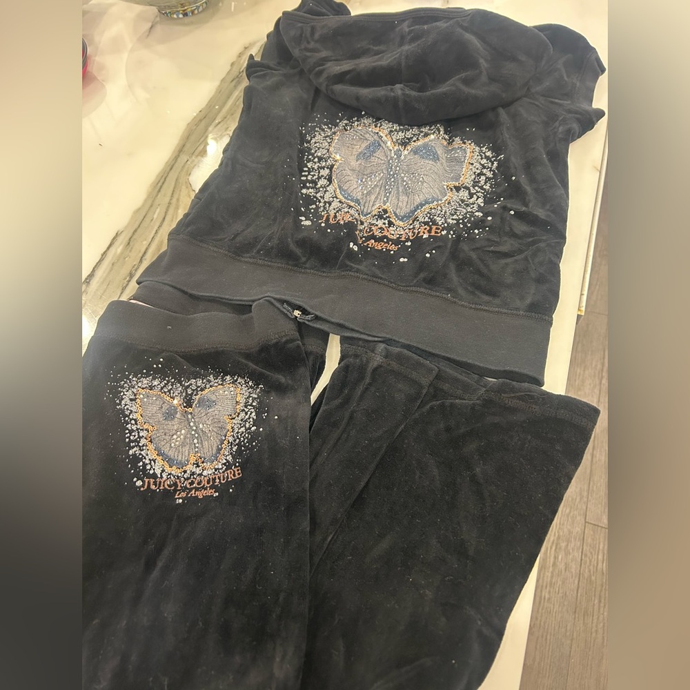 Original Juicy Couture Velour Tracksuit with Short Sleeve Jacket-Small & Large
